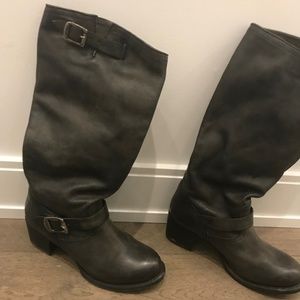 Frye Vera Slouch Boot Dark Gray/Black